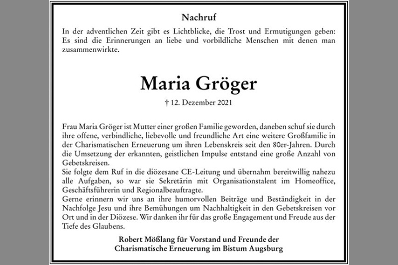 Maria Groeger-Nachruf