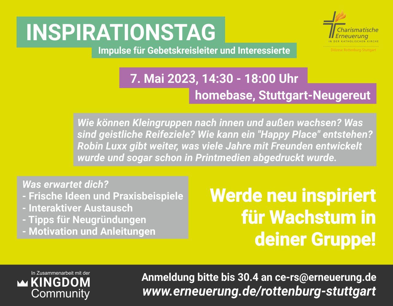 Inspirationstag - Impulse für Gebetskreisleiter und Interessierte
