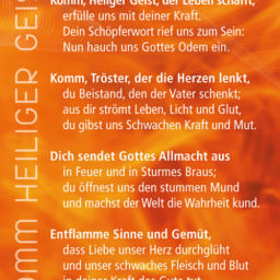Gebetskärtchen rot „Komm, Heilger Geist, der Leben schafft“